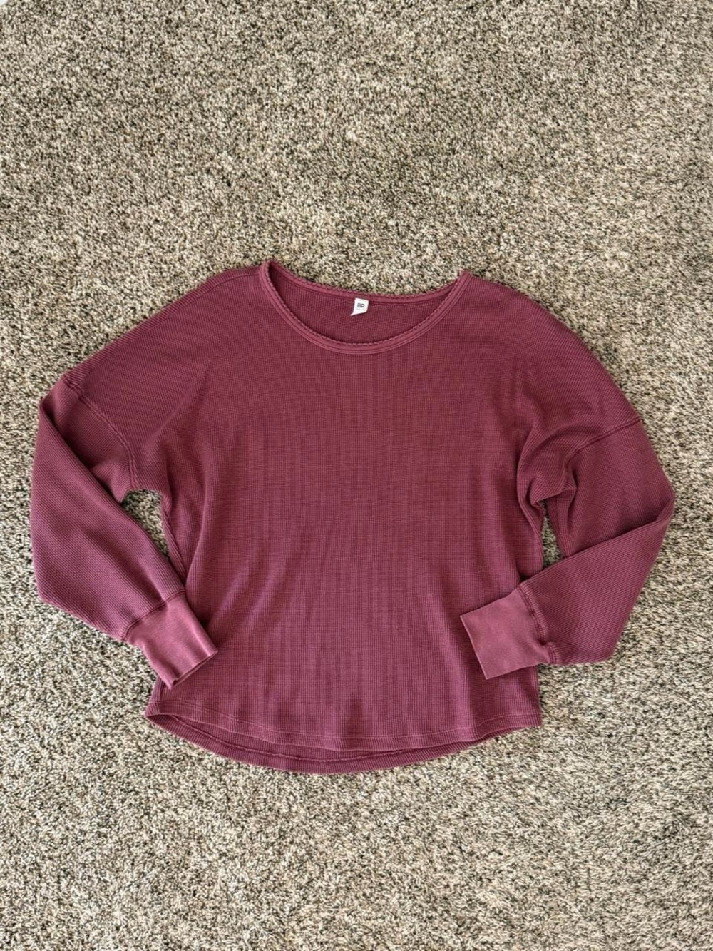 BP. by Nordstrom Waffle Knit Long Sleeve Top in Burgundy